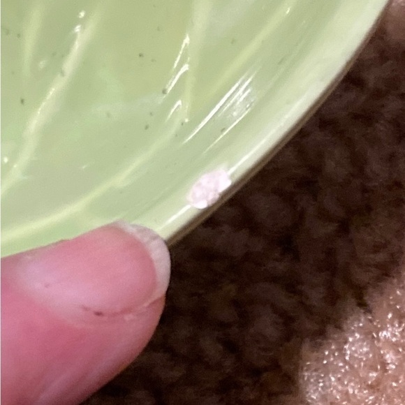 Green Leaf divided dish California Pottery USA  Vintage - Picture 5 of 7